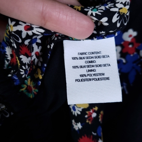 Derek Lam 100% Silk Dark Floral Tassel Sleeveless Blouse 10 Crosby Black Red 4 - Picture 13 of 15